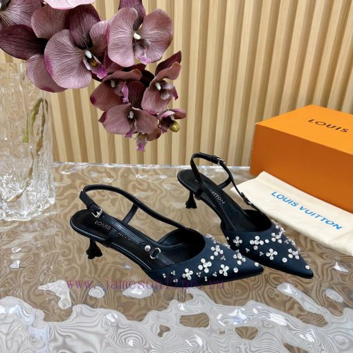Top LV | Louis Vuitton2024 early spring new mid antique style sandals featuring rear empty sdiqml1ad - Image 9