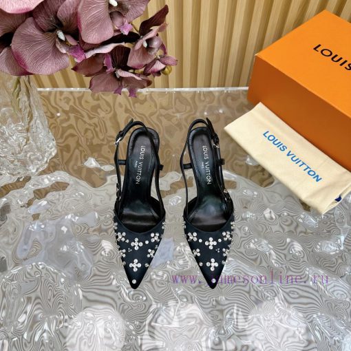 Top LV | Louis Vuitton2024 early spring new mid antique style sandals featuring rear empty ssybjzecy - Image 5
