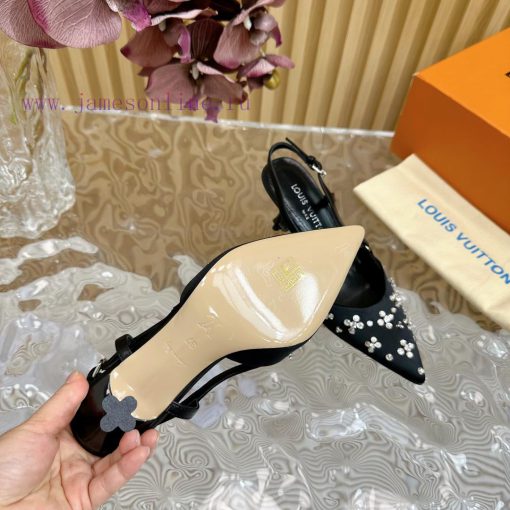 Top LV | Louis Vuitton2024 early spring new mid antique style sandals featuring rear empty ssybjzecy - Image 7
