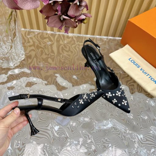 Top LV | Louis Vuitton2024 early spring new mid antique style sandals featuring rear empty ssybjzecy - Image 9
