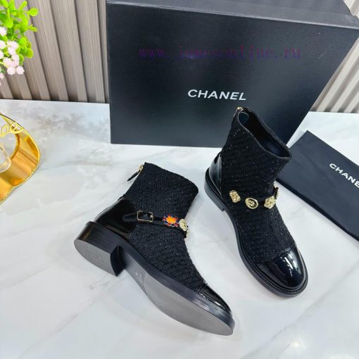 CHANEL 2024 Autumn Martin Boots Single Shoes Sandals SlippersEuropean purchasing agent&Xiangtpq9ub1p - Image 7