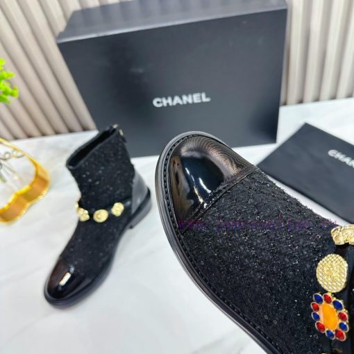 CHANEL 2024 Autumn Martin Boots Single Shoes Sandals SlippersEuropean purchasing agent&Xiangtpq9ub1p - Image 8