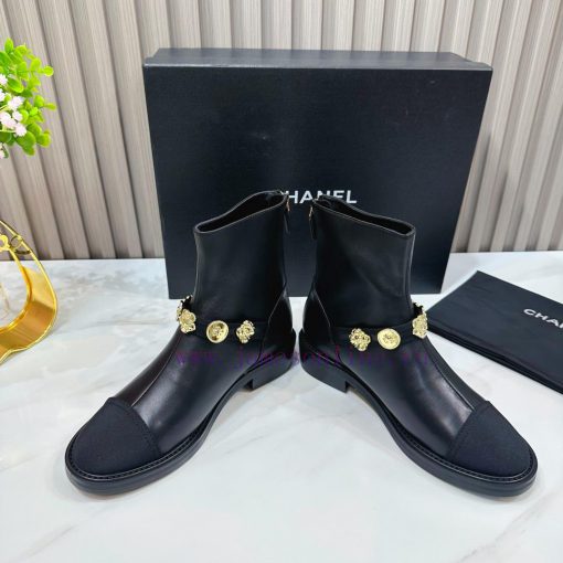 CHANEL 2024 Autumn Martin Boots Single Shoes Sandals SlippersEuropean purchasing agent&Xiang3vkni05t - Image 4