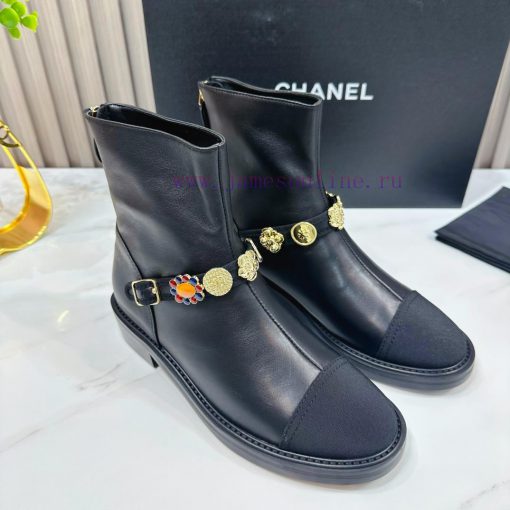 CHANEL 2024 Autumn Martin Boots Single Shoes Sandals SlippersEuropean purchasing agent&Xiang3vkni05t - Image 5