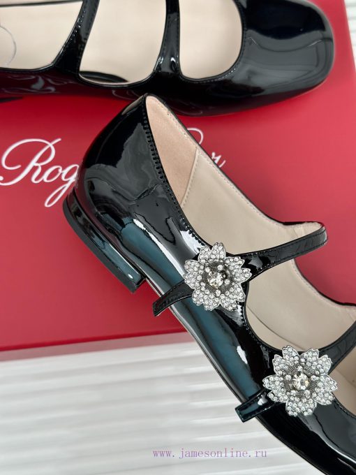 Roger Vivier | RV Classic Diamond BuckleMary Jane ShoesThe shoe upper is made of imported cawhgnngcq - Image 7
