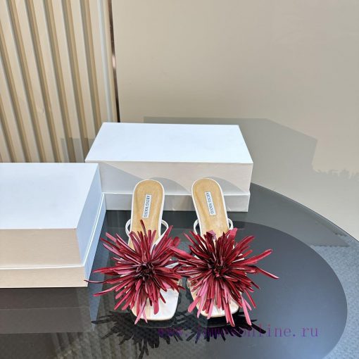 ABING WANG OriginalThai designer offers multiple handmade Bangkok floral open toe slippers aomyde11z - Image 3
