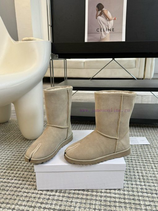 Mm6 * Magira split toe shoes tabi thick soled hairy shoes for women in autumn and winter, wely7fb9ge - Image 4