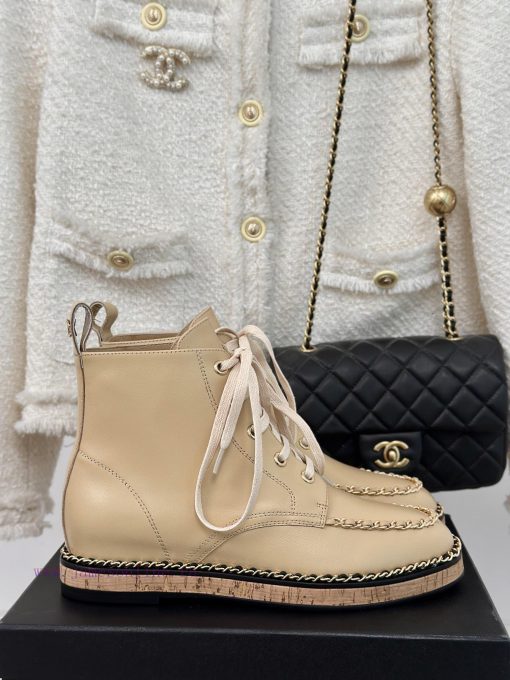Chanel | Chanel Classic Autumn/WinterChain wood grain bottom short bootsThe shoe upper is ma05w6vbfx