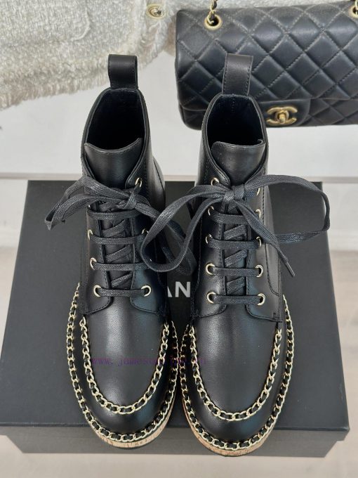 Chanel | Chanel Classic Autumn/WinterChain wood grain bottom short bootsThe shoe upper is maqnyav2j5 - Image 7