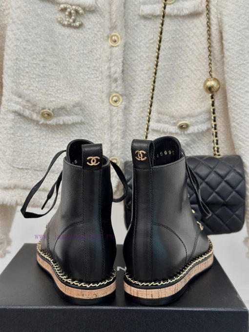 Chanel | Chanel Classic Autumn/WinterChain wood grain bottom short bootsThe shoe upper is maqnyav2j5 - Image 9