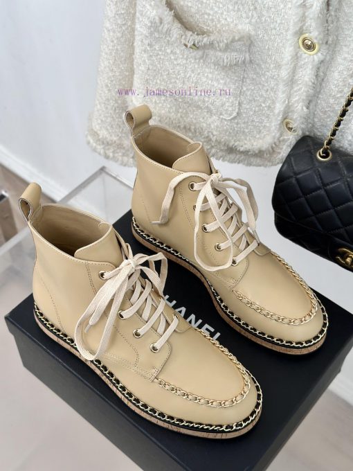 Chanel | Chanel Classic Autumn/WinterChain wood grain bottom short bootsThe shoe upper is ma05w6vbfx - Image 5