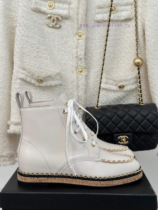 Chanel | Chanel Classic Autumn/WinterChain wood grain bottom short bootsThe shoe upper is m7bgjozl6 - Image 2