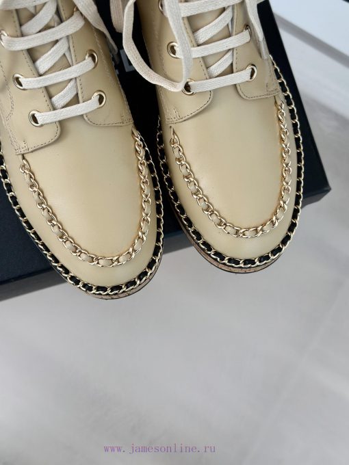 Chanel | Chanel Classic Autumn/WinterChain wood grain bottom short bootsThe shoe upper is ma05w6vbfx - Image 8