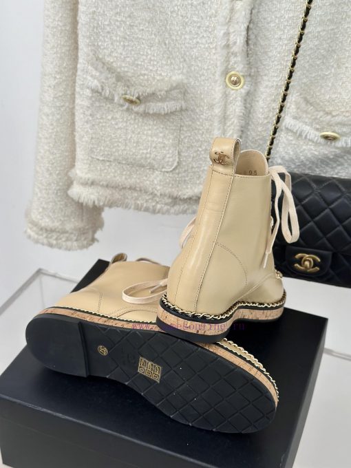 Chanel | Chanel Classic Autumn/WinterChain wood grain bottom short bootsThe shoe upper is ma05w6vbfx - Image 10
