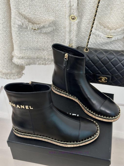 Chanel | Chanel Classic Autumn/Winter New ProductsLetter inside height increasing boot seriem47o8ic0 - Image 4