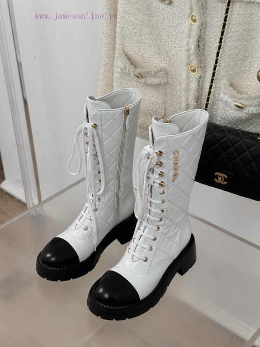 Chanel | Chanel Classic Autumn/Winter Ba Shuang C diamond grid letter thick heeled mid heeleyxawggdn - Image 3