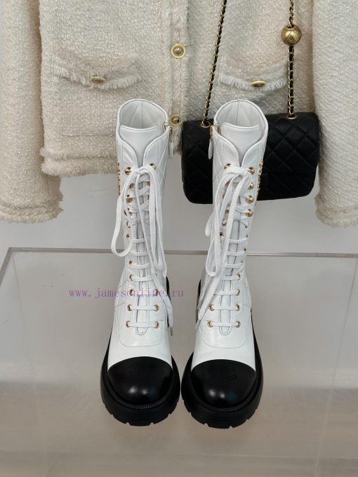 Chanel | Chanel Classic Autumn/Winter Ba Shuang C diamond grid letter thick heeled mid heeleyxawggdn - Image 5