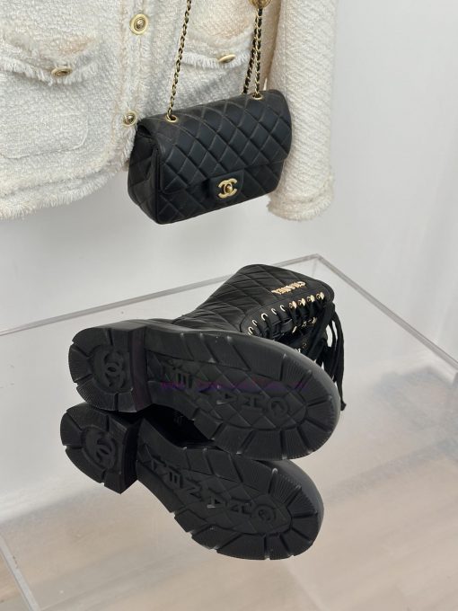 Chanel | Chanel Classic Autumn/Winter Ba Shuang C diamond grid letter thick heeled mid heele5igffotf - Image 10