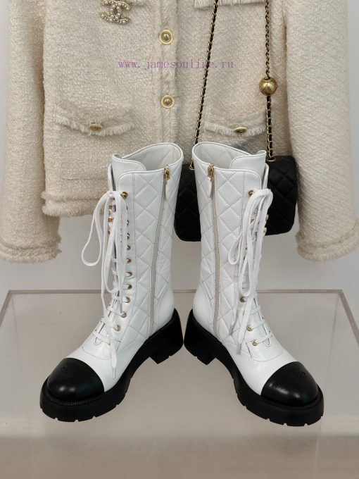Chanel | Chanel Classic Autumn/Winter Ba Shuang C diamond grid letter thick heeled mid heeleyxawggdn - Image 6