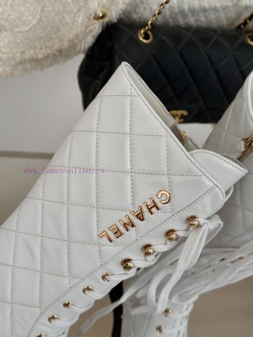 Chanel | Chanel Classic Autumn/Winter Ba Shuang C diamond grid letter thick heeled mid heeleyxawggdn - Image 7
