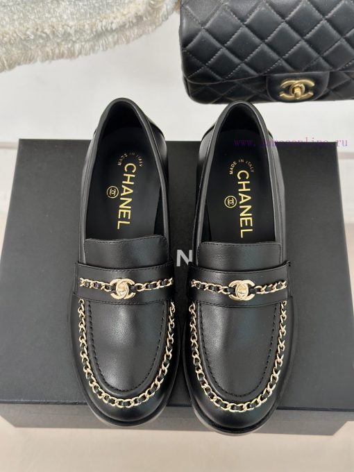 Chanel | Chanel 24K New Product Chain Double C loafersThe retro style and delicate shoe desim5p45594 - Image 5