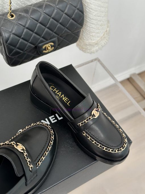 Chanel | Chanel 24K New Product Chain Double C loafersThe retro style and delicate shoe desim5p45594 - Image 6
