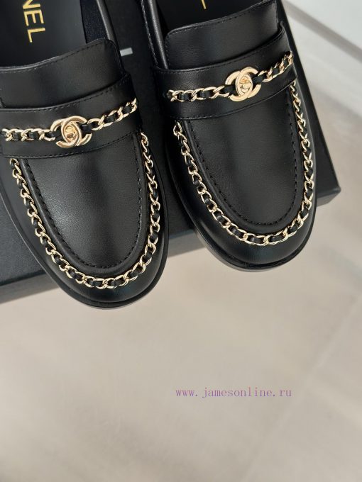 Chanel | Chanel 24K New Product Chain Double C loafersThe retro style and delicate shoe desim5p45594 - Image 8