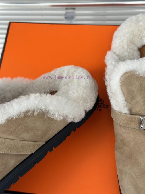 Hermer/Hermes Classic Kelly BuckleBoken hairy slippers with a half toe coverAutumn and winte54x9d0vp - Image 7