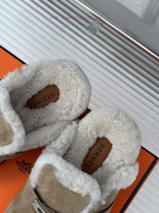 Hermer/Hermes Classic Kelly BuckleBoken hairy slippers with a half toe coverAutumn and winte54x9d0vp - Image 9