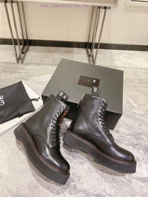 R13 motorcycle boots military bootsCow skin noodlesYang Mi has the same style and a high expzvi96jok - Image 6