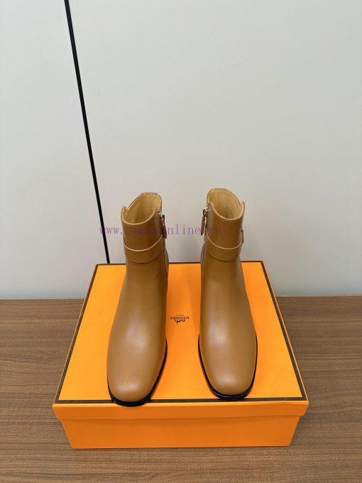 Hermes H's new Hermes small round toe high heels and ankle boots motorcycle bootsTop tier, t6jk4kegb - Image 2