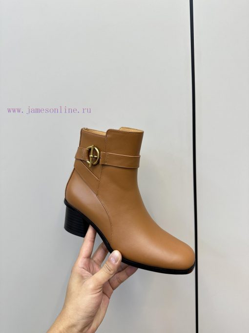 Hermes H's new Hermes small round toe high heels and ankle boots motorcycle bootsTop tier, t6jk4kegb - Image 6