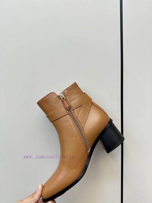 Hermes H's new Hermes small round toe high heels and ankle boots motorcycle bootsTop tier, t6jk4kegb - Image 10