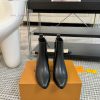 LV donkey brand 2024 autumn and winter new style thick heel short boots pointed bare bootsI8ecoaofp