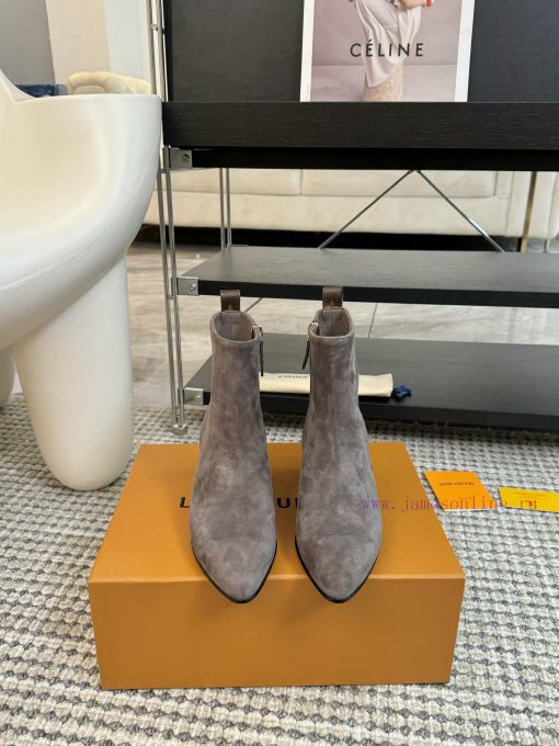 LV donkey brand 2024 autumn and winter new style thick heel short boots pointed bare bootsI43z8gloa - Image 2