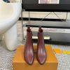 LV donkey brand 2024 autumn and winter new style thick heel short boots pointed bare bootsIk09gjo92