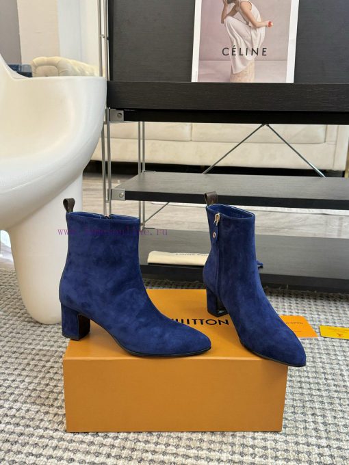 LV donkey brand 2024 autumn and winter new style thick heel short boots pointed bare bootsIaf8cx1kb - Image 3