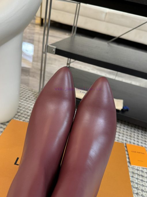 LV donkey brand 2024 autumn and winter new style thick heel short boots pointed bare bootsIk09gjo92 - Image 6