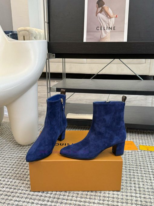 LV donkey brand 2024 autumn and winter new style thick heel short boots pointed bare bootsIaf8cx1kb - Image 4
