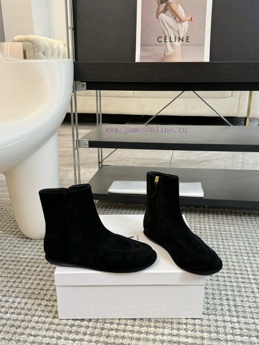The row can series flat bottomed round toe short bootsThe Canel series flat shoes are belivulovuee - Image 3