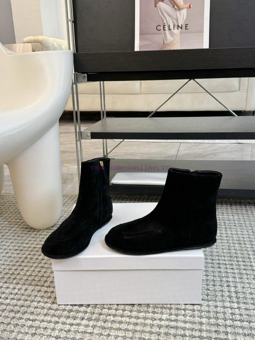 The row can series flat bottomed round toe short bootsThe Canel series flat shoes are belivulovuee - Image 4