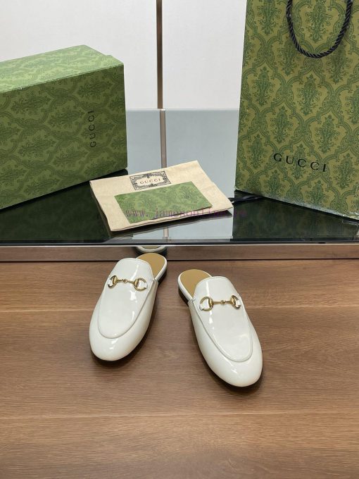 2024 early autumn new Gucci latest patent leather color Princeton series Le Fu slippers top 6bf8ndxq - Image 4