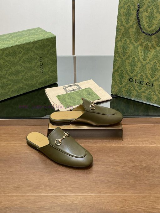 2024 Early Autumn New Gucci Latest Army Green Princeton Series Le Fu Slippers Top Quality Moflpix8y1
