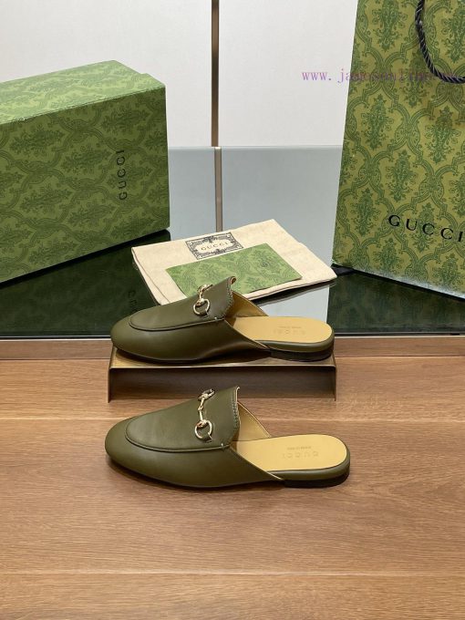 2024 Early Autumn New Gucci Latest Army Green Princeton Series Le Fu Slippers Top Quality Moflpix8y1 - Image 3