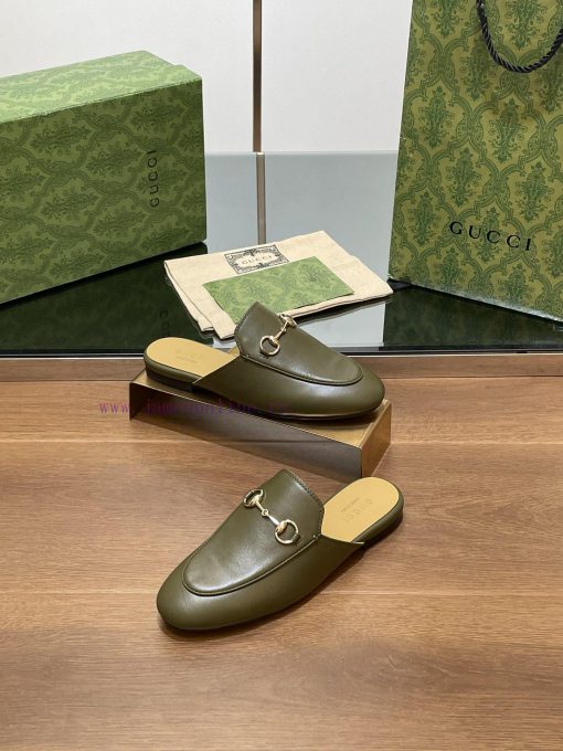 2024 Early Autumn New Gucci Latest Army Green Princeton Series Le Fu Slippers Top Quality Moflpix8y1 - Image 6