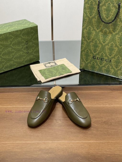 2024 Early Autumn New Gucci Latest Army Green Princeton Series Le Fu Slippers Top Quality Moflpix8y1 - Image 7