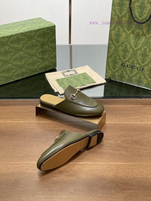 2024 Early Autumn New Gucci Latest Army Green Princeton Series Le Fu Slippers Top Quality Moflpix8y1 - Image 10