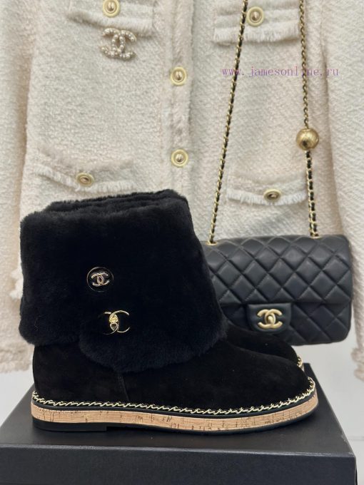 Chanel | Chanel 24K Autumn/Winter New Product Chain Wood Grain Bottom Snow BootsFull of Chanja3j363d