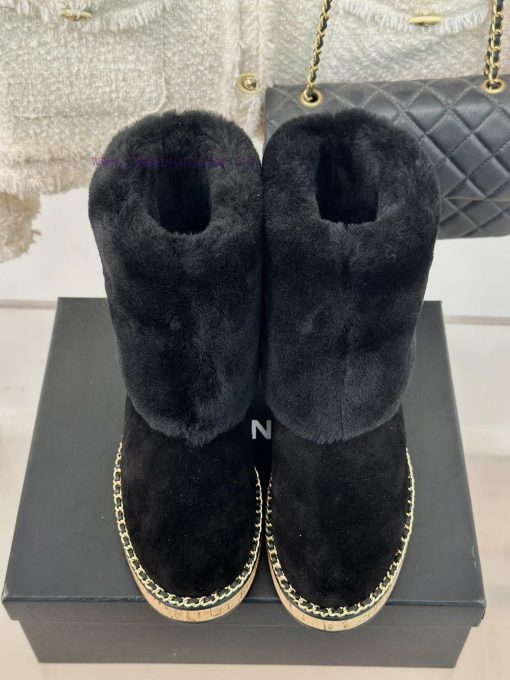 Chanel | Chanel 24K Autumn/Winter New Product Chain Wood Grain Bottom Snow BootsFull of Chanja3j363d - Image 5