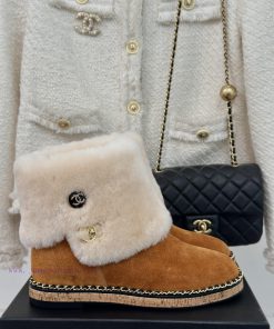 Chanel | Chanel 24K Autumn/Winter New Product Chain Wood Grain Bottom Snow BootsFull of Chann0ivqj8a